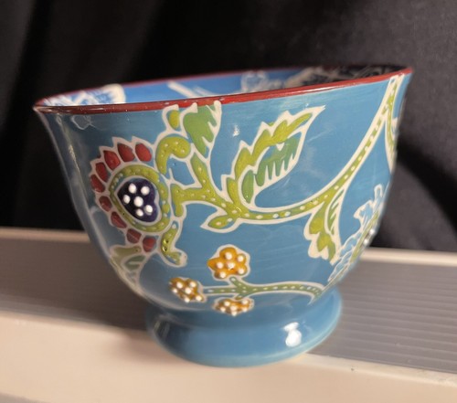 Yokohama Studio Miyabi erhöhte Punkte & gedrehter Griff blau Keramik Teetasse Becher - Bild 3 von 6
