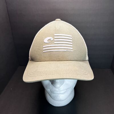 Adult Costa Del Mar American Pride Trucker Hat Moss Green Adjustable Cap  Twill