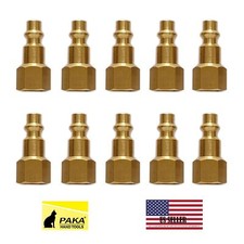 Brass Coupler FEMALE 10 PC- 1/4" NPT Plug Quick Connect Air Compressor Hose