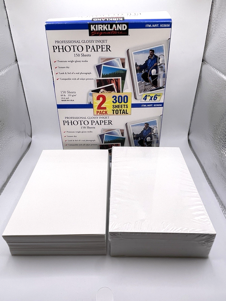 Kirkland Signature Professional Glossy Inkjet Photo Paper 4x6 272 ...