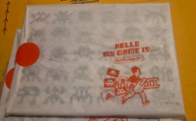 Space Invader seltenes Postkartenset 2017 ''Hello My Name Is..'' gestempelt & versiegelt neu