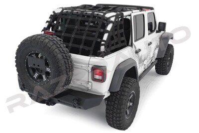 Off Road 4 Door Black Cargo Restraint Net System 4x4 for 18-23 Jeep JL Wrangler