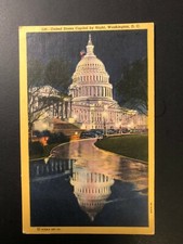 Old Vintage "U.S.CAPITOL-WASHINGTON D.C."Patriotic Postcard Made in USA