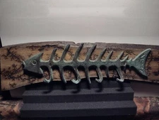 Cast Iron And Wood Key Rack With Fractals, Handmade by C.E.