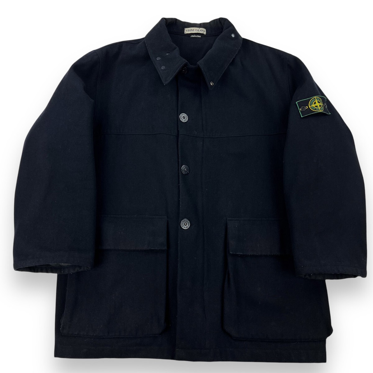 【極希少】00aw stone  lana wool coat Stone Island AW00 Navy Lana Wool Coat | eBay
