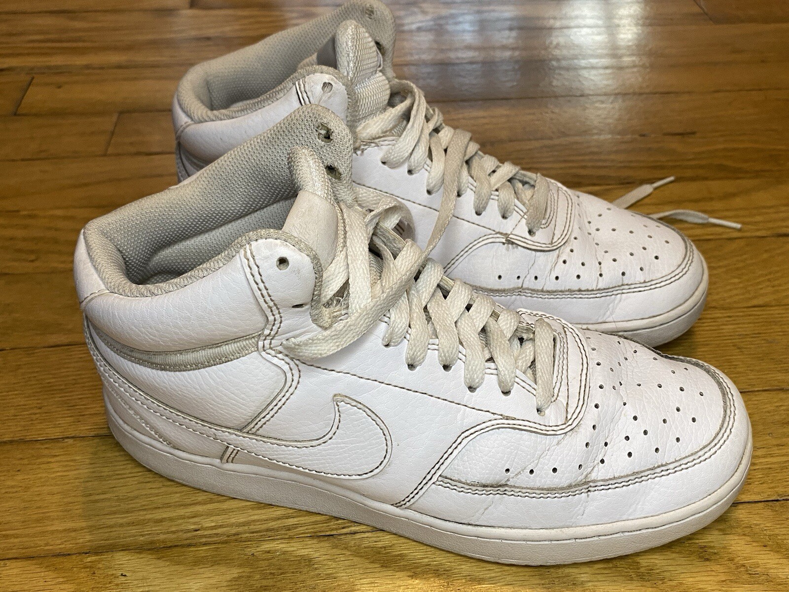 SAOLA Nike Court Vision CD5466_100 Mid Triple Bianco Sneakers Sportive Uomo Taglia 8