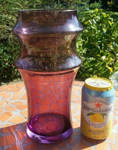 Large Dartington purple art glass hooped vase designed by Belinda Hornsey . eBay