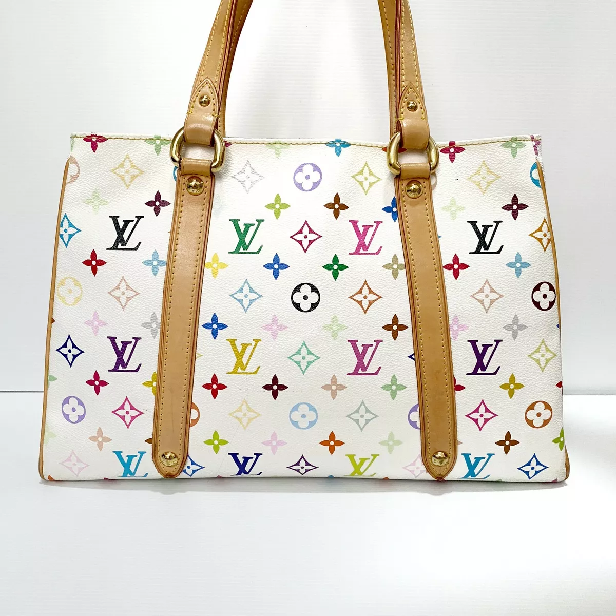 LOUIS VUITTON/RAINBOW MONOGRAM HANDBAG/Bag//WHT/Leather/Monogram