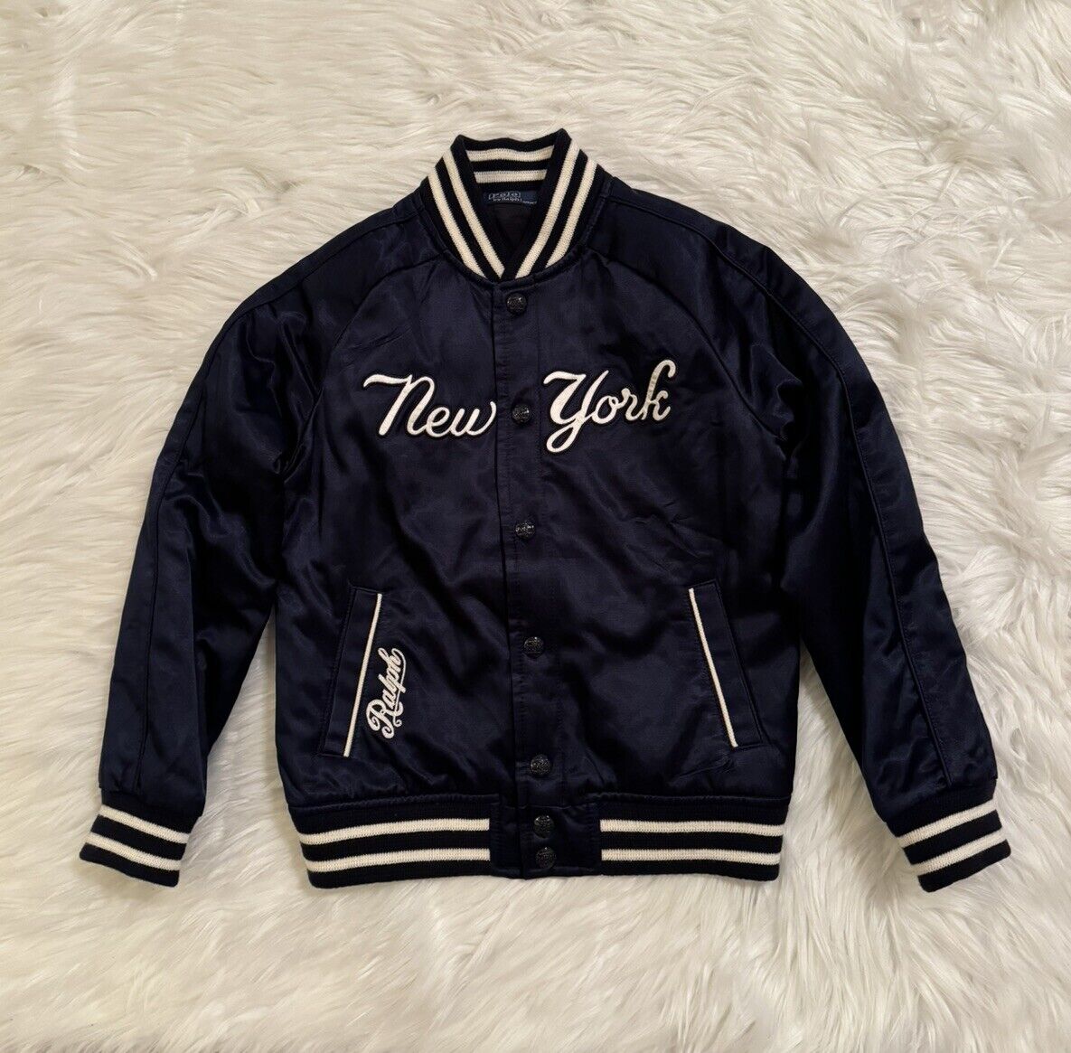 Polo Ralph Lauren New York Yankees Satin Varsity Jacket MLB Polo Ralph Lauren New York Yankees Satin Varsity Jacket MLB