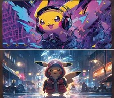 Pokemon XL Gaming Mouse Pad 35.4 15 Extended Desk Mat, Non-Slip Rubber, Anime