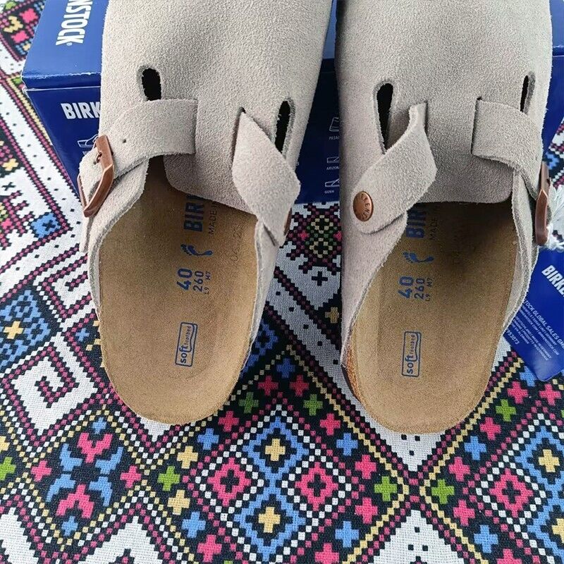 Birkenstock Boston Taupe Suede Leather Regular/Wide EU42/43 Birkenstock Boston Taupe Suede Leather Regular/Wide EU42/43