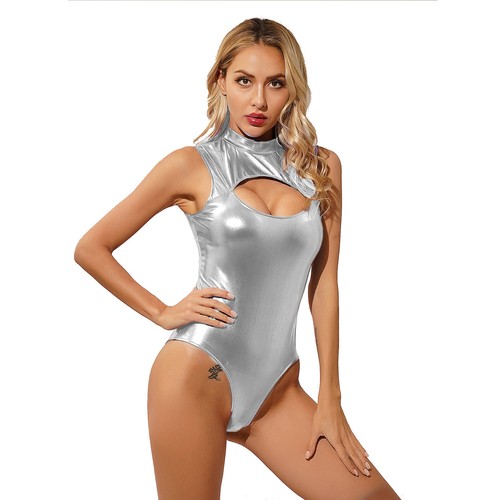 AU Women's Saucer Man Cosplay Costume Patent Leather Bodysuit Catsuit Halloween - Photo 40 sur 77