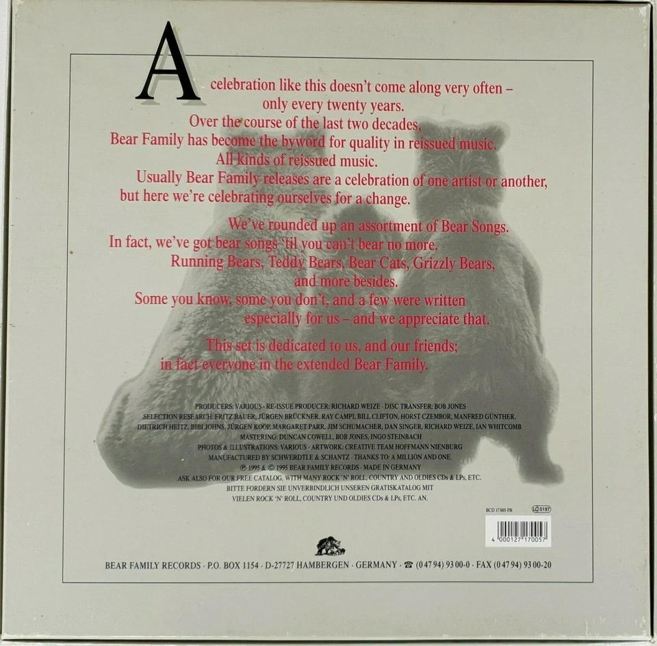 Bear Family Records 20 Anos 1975-1995 Deluxe 4CD Caixa-Elvis-Ronnie Mack+Muitos Mais - Imagem 4 de 4