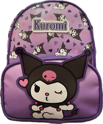 Mini Backpack Deluxe - Hello Kitty - Kuromi Purple PU Leather 11'' Girls Bag