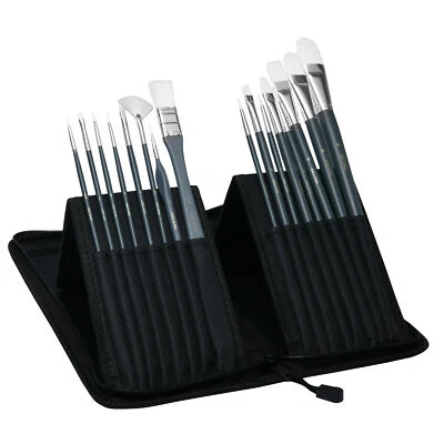ARTINA 17tlg Pinselset Malerpinsel Pinselhalter Künstlerpinsel Set Pinseltasche