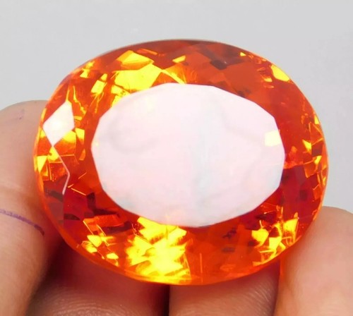 Natural AAA Quality 93.62 Ct Mexican Fire Opal Red Orange Oval Cut Gemstone - Picture 6 of 6