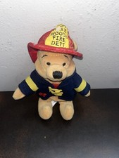 Disney Winnie The Pooh Fireman Bean Bag Plush Doll 8  