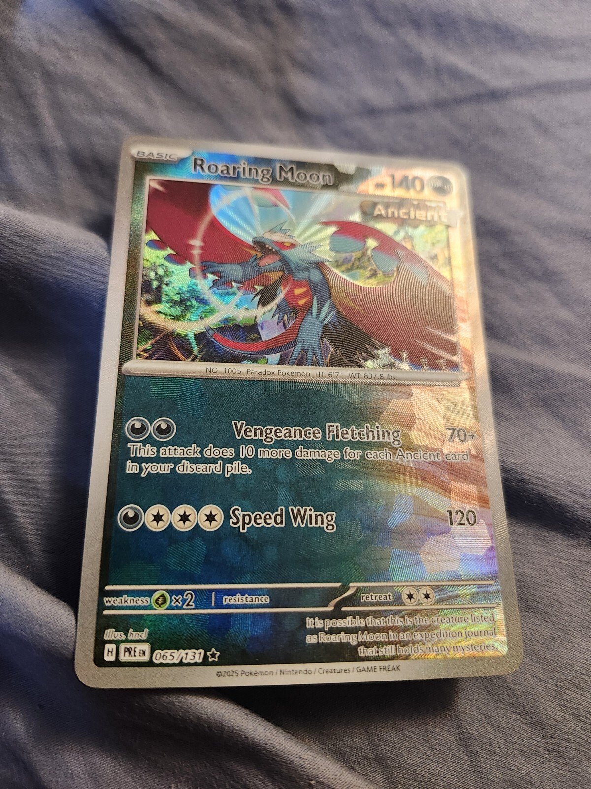 Pokemon TCG: "Roaring Moon" Poke Ball Holo LP (Prismatic Evolutions 65/131)