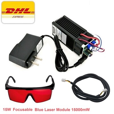 450nm Blue Laser Module 15W Cutter Engraver CNC DIY Lazer Full Kit With Heatsink