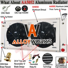 3 Row Radiator Shroud Fan For 1988-2000 Chevy/GMC C1500 C2500 C3500 K2500 Tahoe