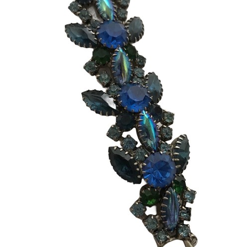 VTG Juliana D & E Chunky Blue AB Rhinestone Bracelet 7.25'' UNSIGNED READ - Picture 14 of 18