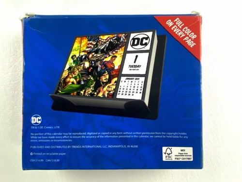 DC Comics 2019 Day-At-A-Time Comic Book Art Desk Calendar Imperfect Box - Picture 2 of 11
