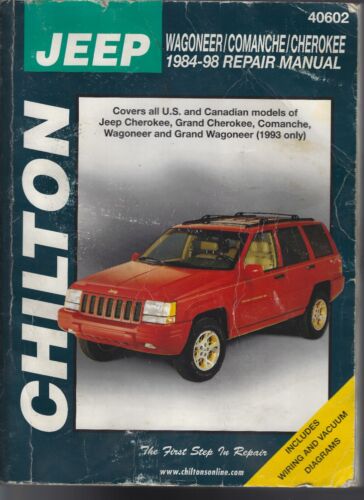 Chilton's 40602 Jeep Wagoneer Comanche Cherokee 1984-98 Repair Manual Service - 第 1/13 張圖片