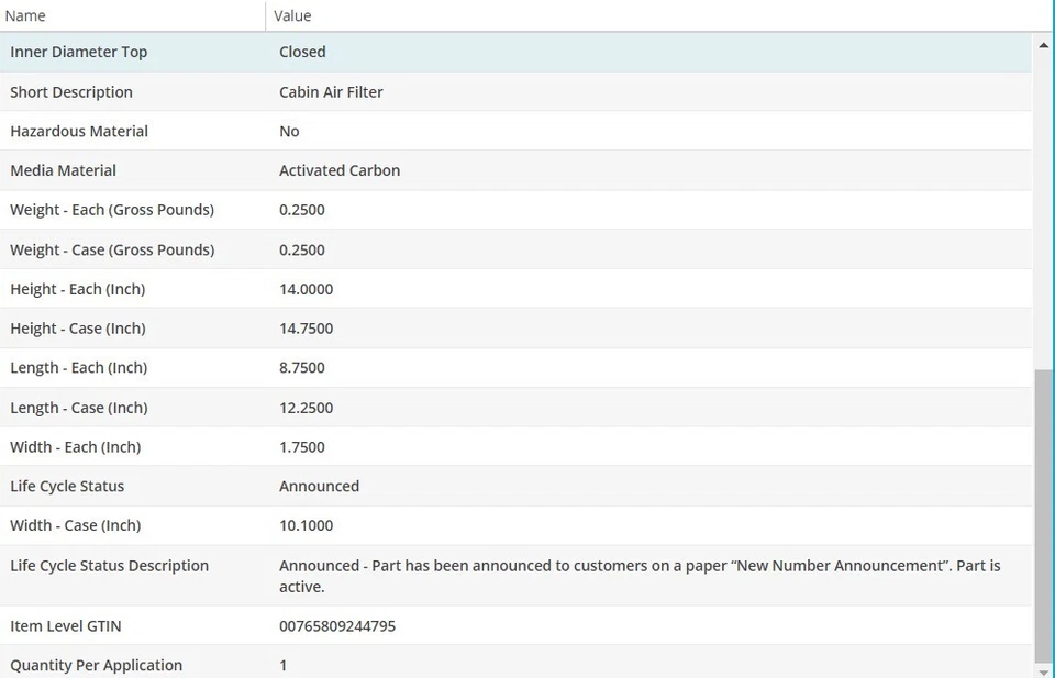 Filtro de aire de cabina WIX para Infiniti Q45 2002-2006 V8-4,5 L Foto 4 de 4