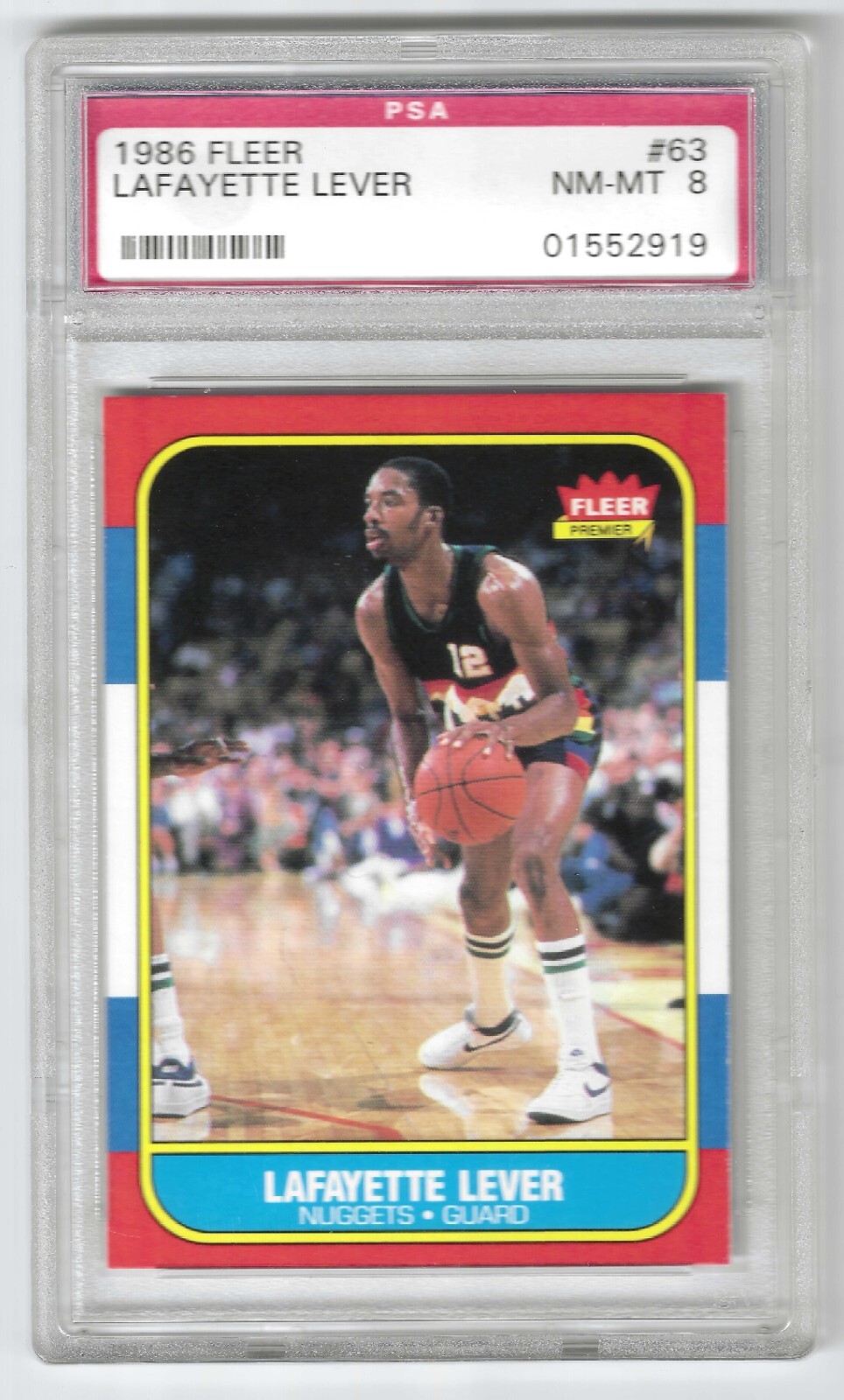 1986 Fleer Lafayette Lever #63 PSA 8 NM-MT