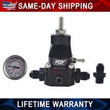 13129 Universal Aluminum Adjustable Fuel Pressure Regulator Kit An6 Gauge Black