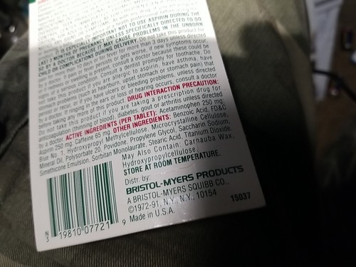 Excedrin Extra Strength The Headache Medicine 250 mg; 10 Tablets-"OUT-DATED",NEW - Picture 6 of 13