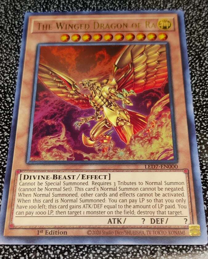 1x Yu-Gi-Oh! The Winged Dragon Of Ra (Alternate Art) - LED7-EN000
