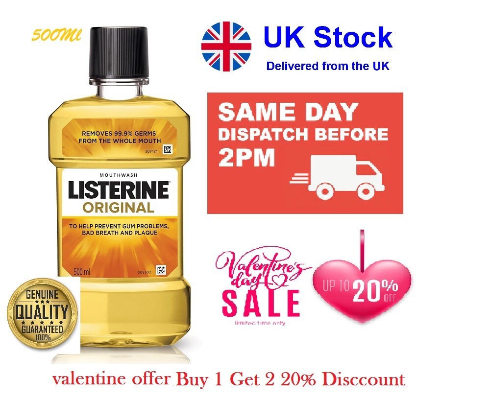 500 ml enjuague bucal original LISTERINE antiséptico reduce placa y mal aliento Reino Unido