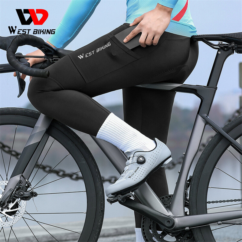 Collant De Cyclisme WEST BIKING Homme/femme, Rembourré, Avec Poches, Manches Longues