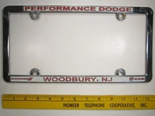 PLASTIC License Plate Car Tag Frame PERFORMANCE DODGE Woodbury NJ 14J3