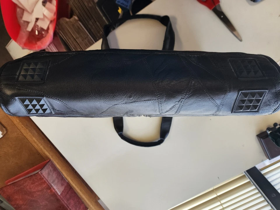 Совершенно итальянский кожаный портфель Maxam с мозаичным дизайном дорожек 16 дюймов - Изображение 4 из 4