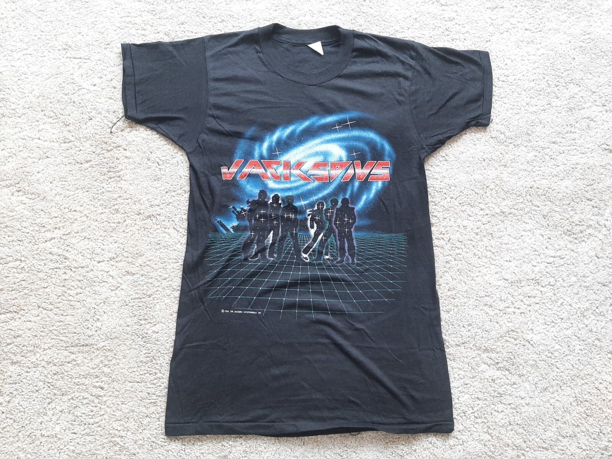 THE JACKSONS Victory Vintage 1984 Tour T Shirt Black LP Size S CD