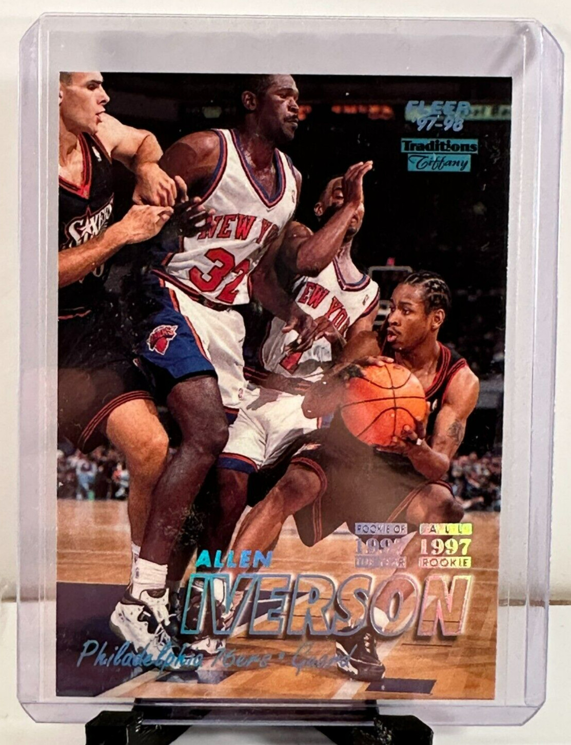 ALLEN IVERSON 1997-98 FLEER TRADITIONS TIFFANY #300 76ERS