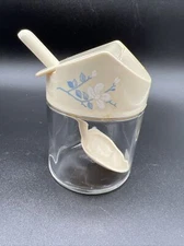 Vintage Corelle Coordinates Gemco Floral Pattern Sugar Bowl Jar With Spoon