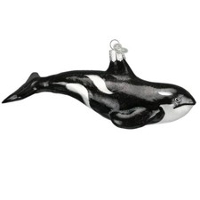 Old World Christmas Orca Whale Glass Blown Ornament 12252 Ocean Animal Decor