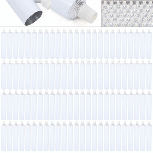 100PCS 100ml Aluminum Empty Unsealing Toothpaste Tubes Travel Tube w/Needle Cap