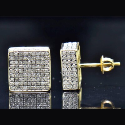 1.35 Ctw D/FL Brilliant Moissanite 14K White Gold Over 3 D Square Stud Earrings