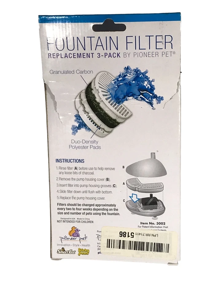 Pioneer Pet Fuente Filtro Repuesto Paquete de 2, Falta 1 Filtro, Agua Perro Gato Foto 2 de 4