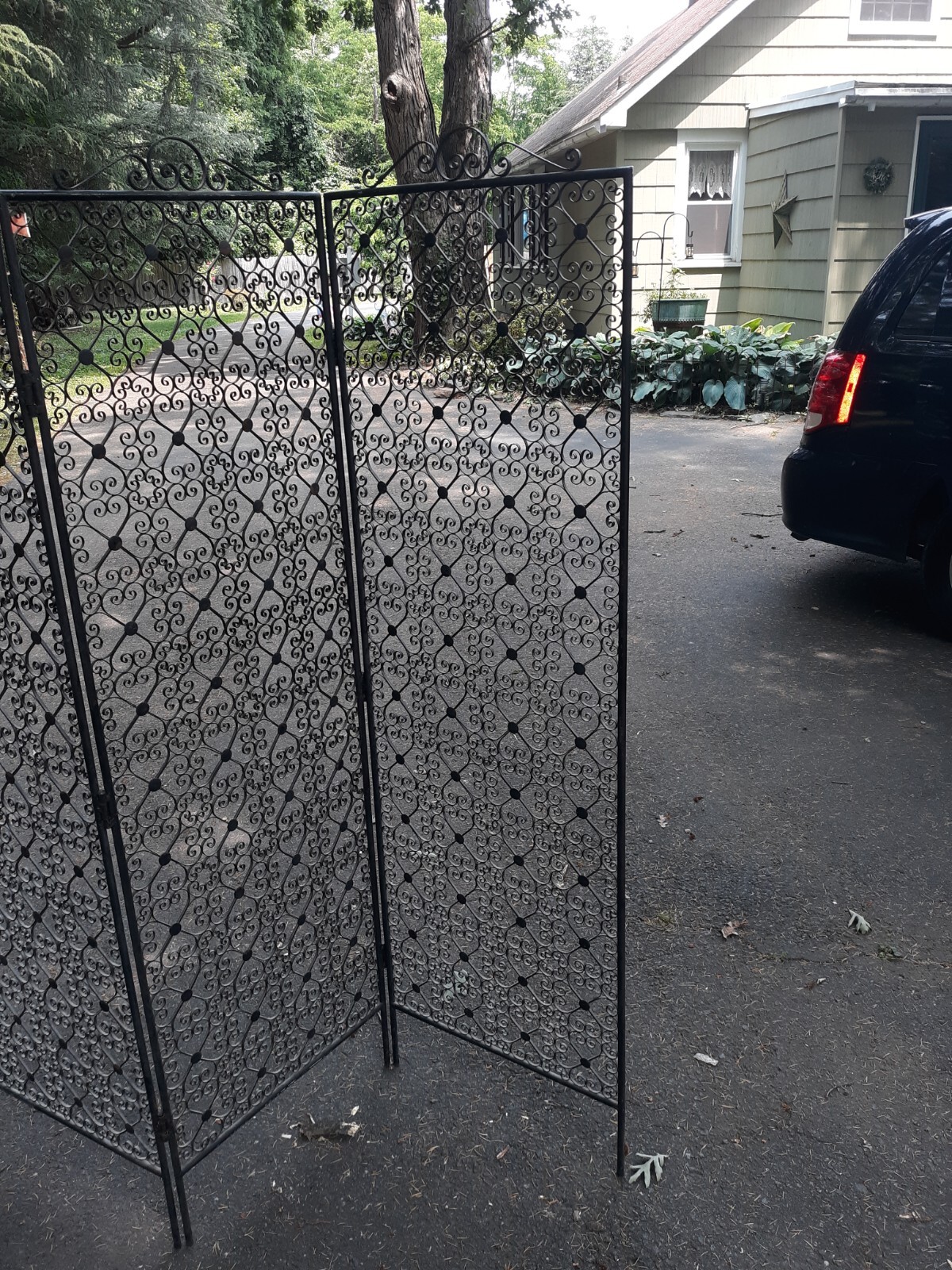 Vintage Mid Century Modern Wrought Iron Folding Screen eBay