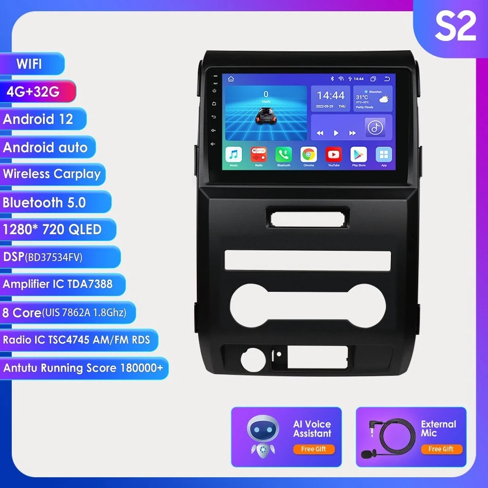 Android 13 Carplay автомобильный стерео радио для Ford F-150 F150 2009-2014 GPS навигатор 8Core - Изображение 3 из 4