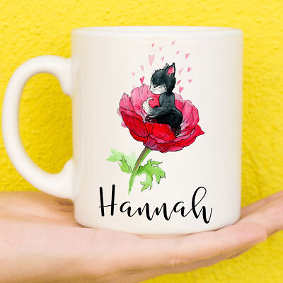 Personalisierte Katze Tasse | Katzengeschenke | Geschenke für Katzenliebhaber | Geburtstagstasse