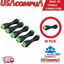 10pcs 12V Male + Female 2.1x5.5mm DC Power Plug Jack Adapter Connector for CCTV