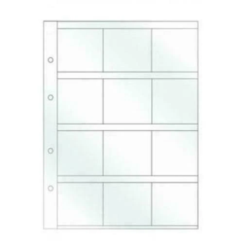 Coingallery Insignia 12 Pocket Open Clear PVC Collection Pages x 10