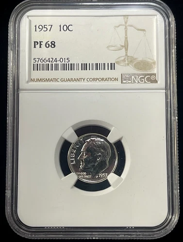 1957 Roosevelt Dime 10C NGC PF68-(bin4921D)