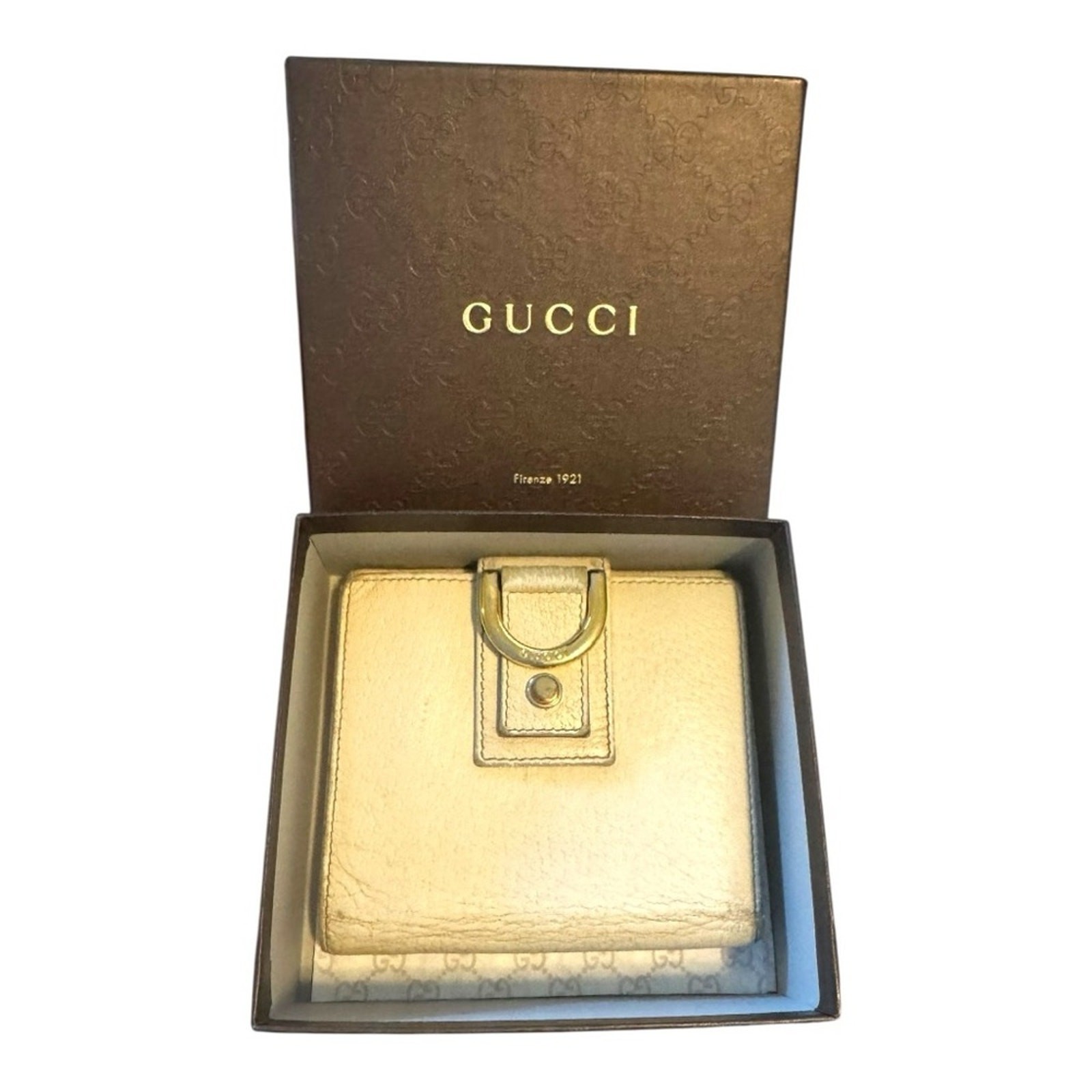 Authentic Gucci Abbey D- Ring Compact Leather Wal… - image 1